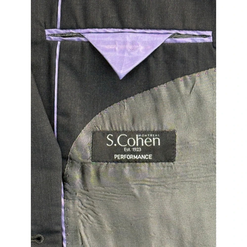 S.Cohen Performance Jacket Men's 44T Sport Coat Blazer‎ Two Button Grey Wool
